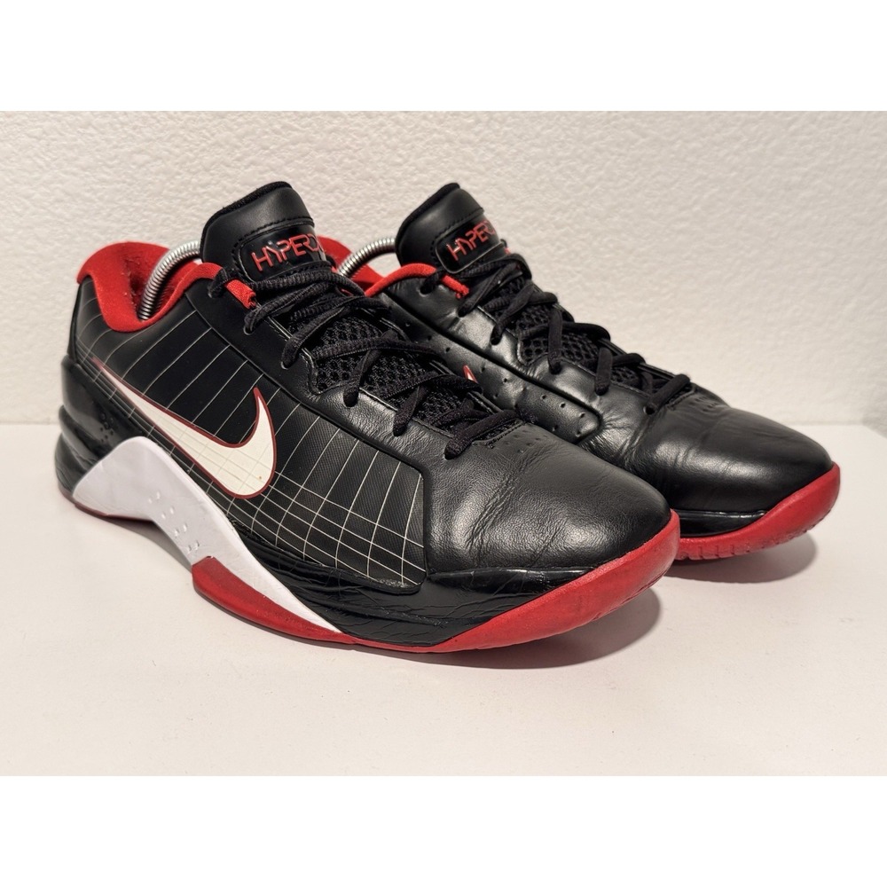 2009 Nike Hyperdunk Low Basketball Shoe Sz 10 Bred Black Red 386424-010 - Picture 5 of 13
